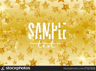 Vector illustration of abstract gold stars romantic background.. Abstract gold stars