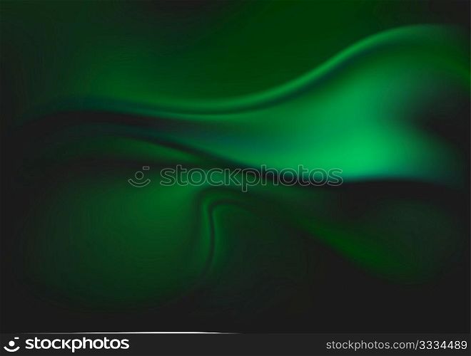 Vector illustration of abstract green background imitating smooth silk cloth