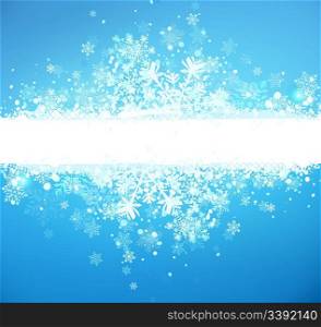 Vector illustration of abstract grunge christmas banner on the blue background