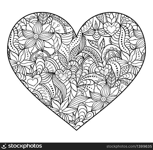 Vector illustration of abstract heart isolated on white background.