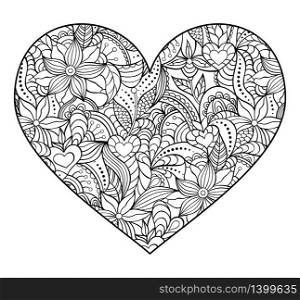 Vector illustration of abstract heart isolated on white background.