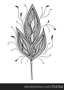 Vector illustration of abstract leaf on white background