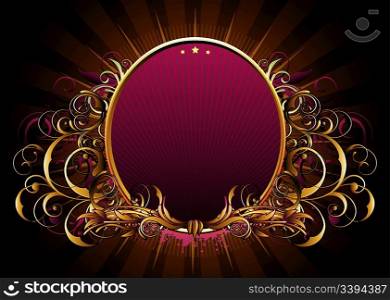 Vector illustration of abstract luxury floral frame