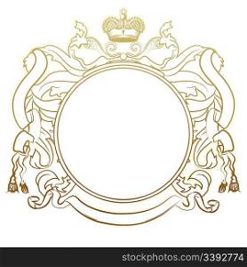 Vector illustration of abstract luxury golden heraldic frame