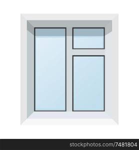 Vector illustration of abstract modern plastic windows. Realistic image of isolated box on white background.