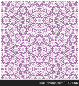 Vector Illustration of Abstract Purple Mandala or Ikat Texture Seamless Pattern for Wallpaper Background.
