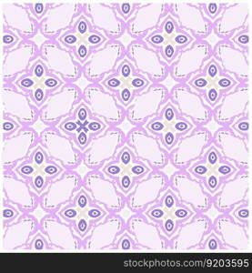 Vector Illustration of Abstract Purple Mandala or Ikat Texture Seamless Pattern for Wallpaper Background.
