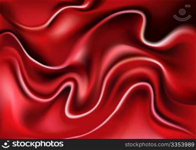 Vector illustration of abstract red background imitating smooth silk cloth