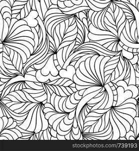 Vector illustration of abstract seamless pattern.Coloring page for adult.. abstract seamless pattern