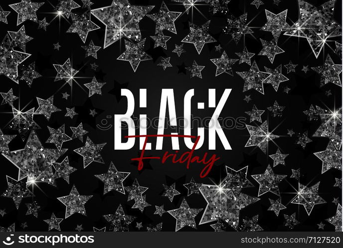 Vector illustration of abstract stars background. Black Friday. Stars background. Black Friday