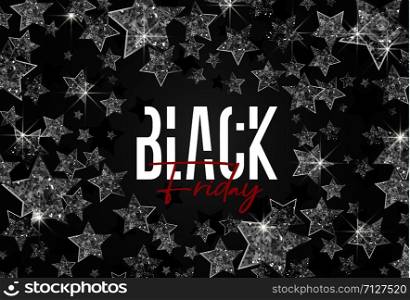 Vector illustration of abstract stars background. Black Friday. Stars background. Black Friday