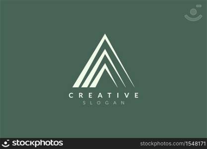 Vector illustration of abstract triangle shape design. Minimalist and simple logo, flat style, modern icon and symbol.