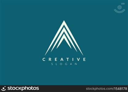 Vector illustration of abstract triangle shape design. Minimalist and simple logo, flat style, modern icon and symbol