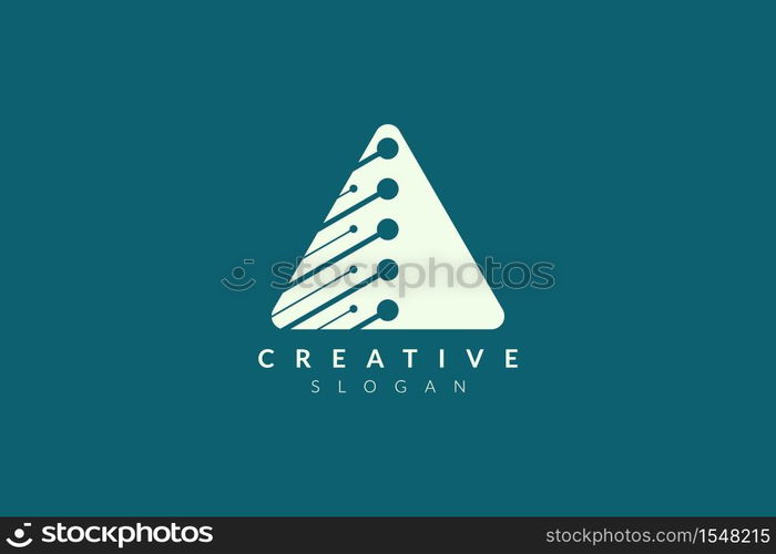 Vector illustration of abstract triangle shape design. Minimalist and simple logo, flat style, modern icon and symbol