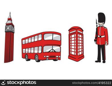 Vector illustration of All Over the World Travel icons . London Elements.