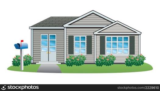 vector illustration of American house