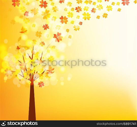 Vector Illustration of an Autumn Design. Autumn tree background