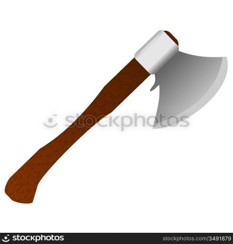 Vector illustration of an ax with a wooden handle