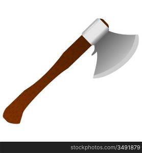Vector illustration of an ax with a wooden handle