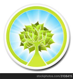 Vector illustration of an ecological tree badge or icon.