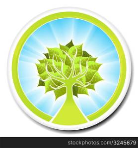 Vector illustration of an ecological tree badge or icon.