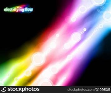 Vector illustration of an electrifying flow abstraction background.