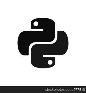 Vector illustration of an icon of the Python programming language. Flat icon on white background. icon of the Python programming language.