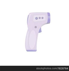 Vector illustration of an infrared thermometer gun. Suitable for health equipment design elements to check a patient&rsquo;s body temperature during a fever. Flat and professional thermometer gun icon