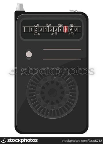 Vector illustration of an old portable radio