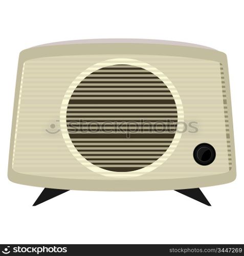 Vector illustration of an old radio in a plastic case