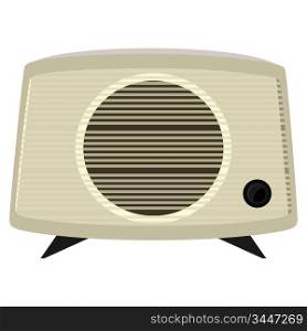 Vector illustration of an old radio in a plastic case
