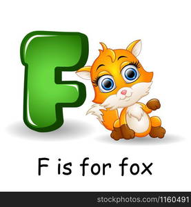 Vector illustration of Animals alphabet: F is for Fox