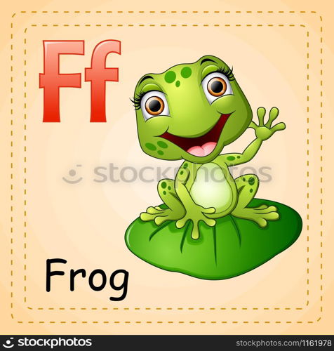 Vector illustration of Animals alphabet: F is for Frog