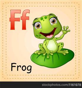 Vector illustration of Animals alphabet: F is for Frog