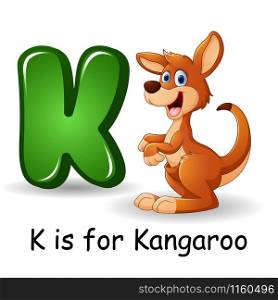 Vector illustration of Animals alphabet: K is for Kangaroo