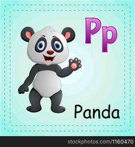 Vector illustration of Animals alphabet: P is for Panda