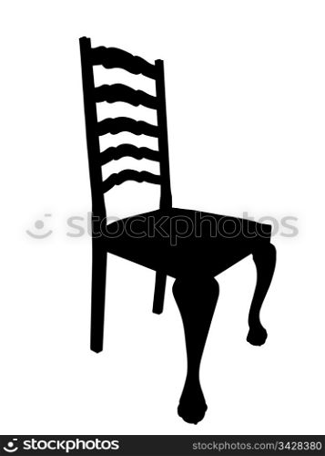 Vector Illustration of Antique Dining Table Chair Silhouette Isolation