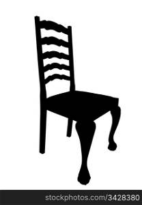 Vector Illustration of Antique Dining Table Chair Silhouette Isolation