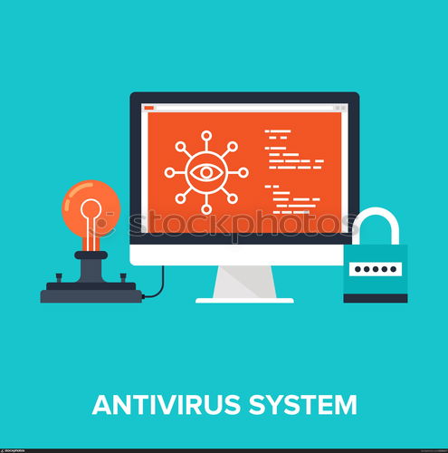 Vector illustration of antivirus system flat design concept.