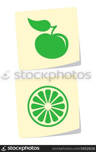 Vector Illustration of Apple and Orange Icons