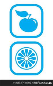Vector Illustration of Apple and Orange Icons