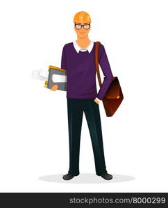 Vector illustration of Architect man character image