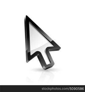 Vector illustration of arrow cursor on white background