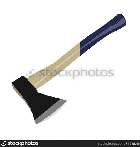 Vector illustration of axe is isolated on white background