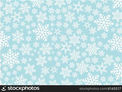 Vector illustration of Background with snowflakes for your design in blue color