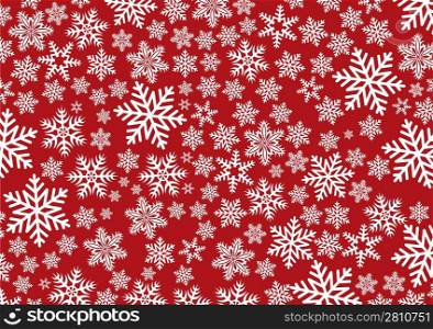 Vector illustration of Background with snowflakes for your design in red color