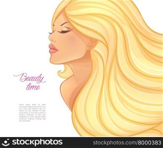 Vector illustration of Beautiful and young woman. Beautiful and young woman