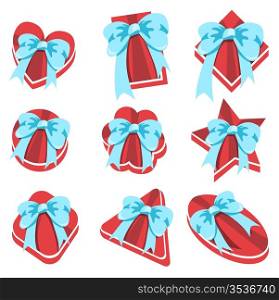 Vector illustration of beautiful, elegant present boxs in icon style