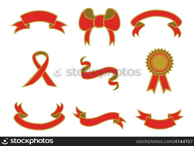 Vector illustration of beautiful, elegant ribbon icons. You can decorate your website, application or presentation with it.