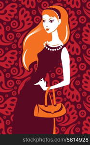 Vector illustration of beautiful fashion girl